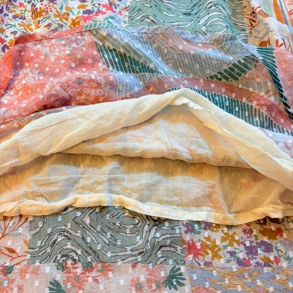 World Market Mira Dobby Patchwork Kaftan Dress Pastel Boho S/M Pastel resort EUC - Picture 7 of 11